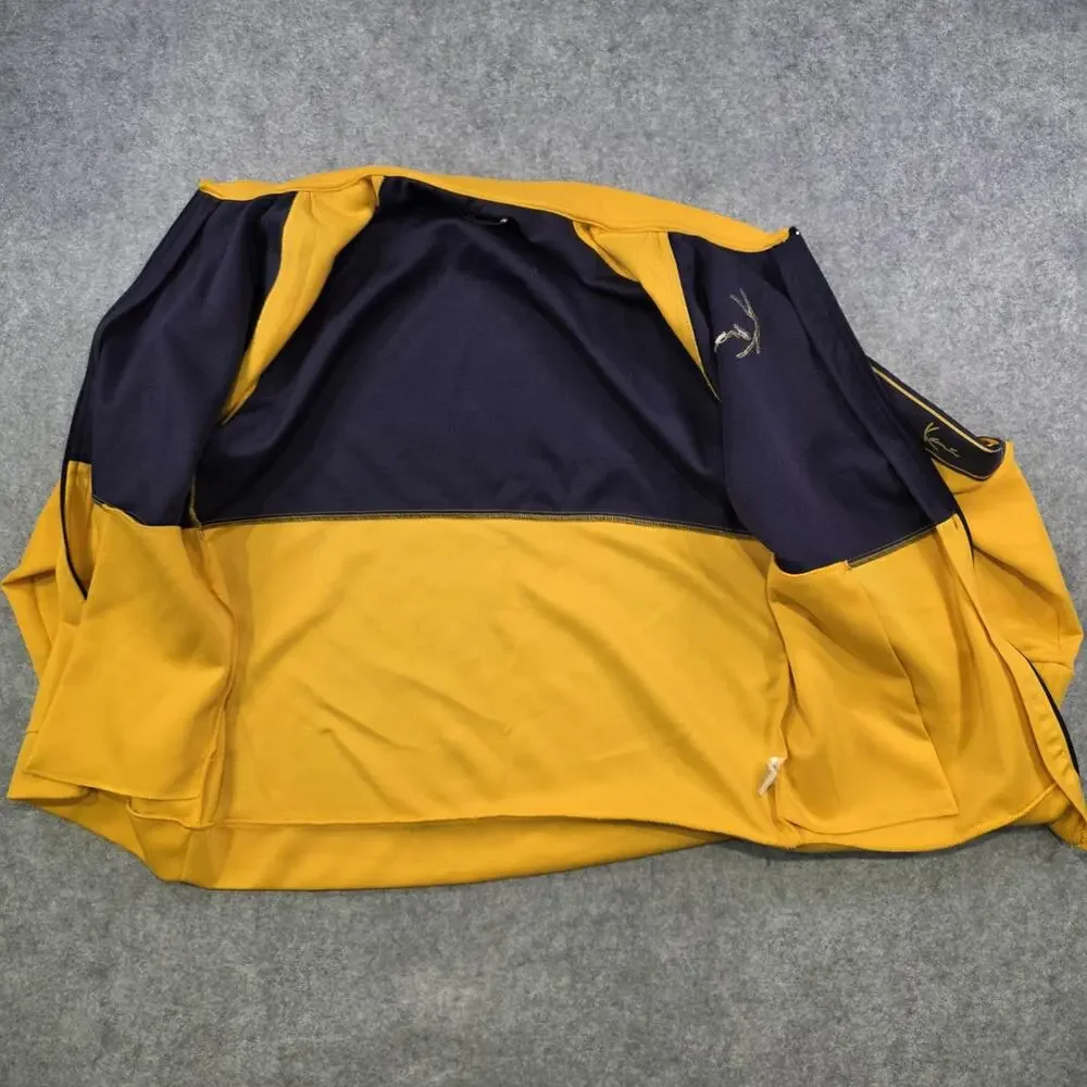 VTG Karl Kani Track Jacket Mens 4XL Big & Tall‎ Yellow Navy Colorblock Full Zip